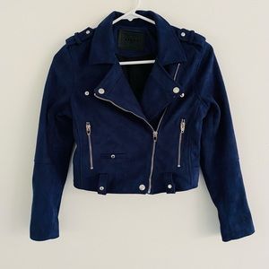 🌸3/$30🌸 Blank NYC Blue Suede Moto Cropped Jacket